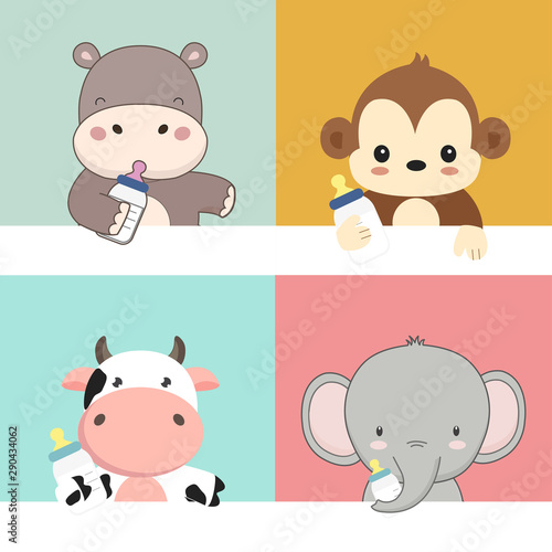 Cute cartoon baby animal. Vector illustration.