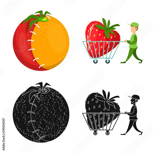 Isolated object of test and synthetic symbol. Set of test and laboratory stock vector illustration.