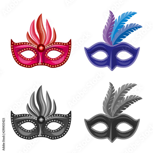 Isolated object of luxury and celebration sign. Set of luxury and hide vector icon for stock.