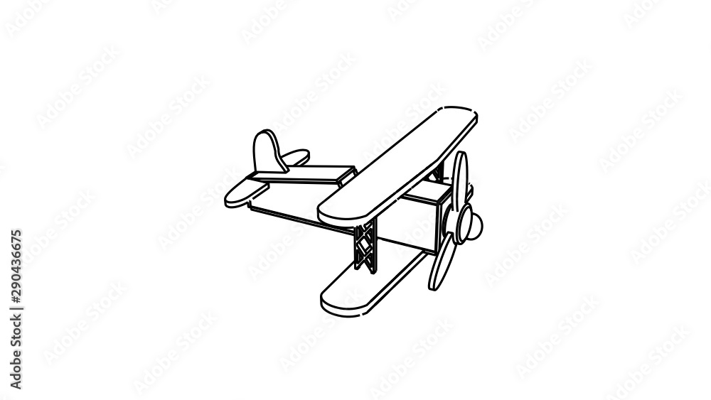 illustration of aeroplane in black white color illustration of aeroplane in black white color