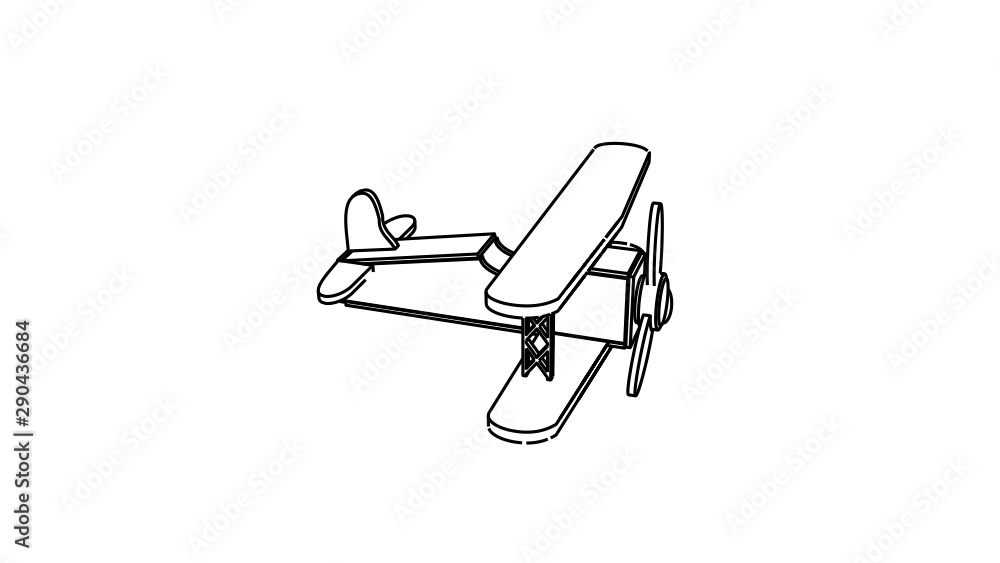 illustration of aeroplane in black white color illustration of aeroplane in black white color