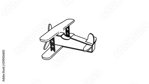 illustration of aeroplane in black white color