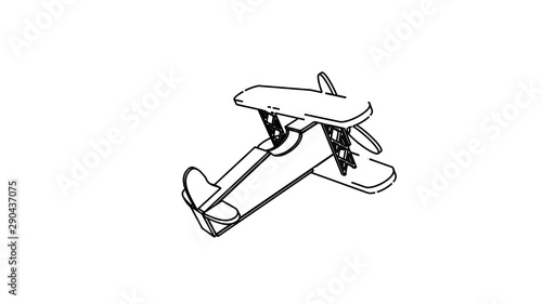 coloring page of the flying aeroplane