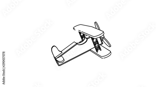 coloring page of the flying aeroplane