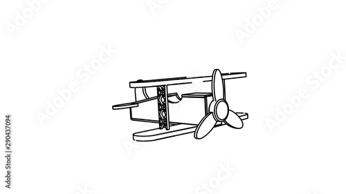 coloring page of the flying aeroplane