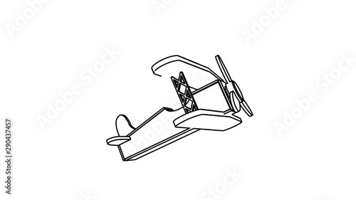 airplane take of illustration in black white color