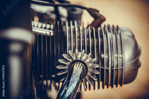 Vintage motorcycle boxer engine photo