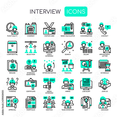 Interview , Thin Line and Pixel Perfect Icons
