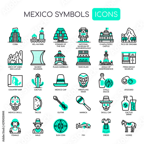 Mexico Elements , Thin Line and Pixel Perfect Icons photo