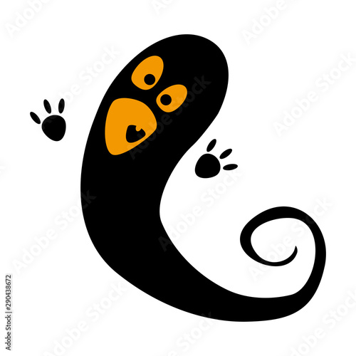 Ghost spektr spook flat single icon. Halloween symbol of fear and danger