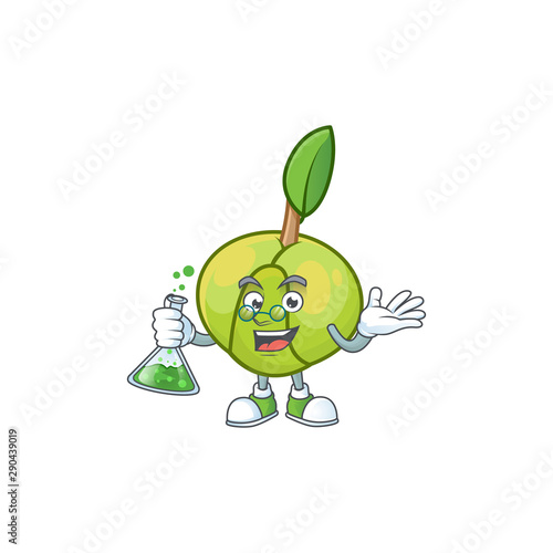 Professor sweet elephant apple cartoon with mascot