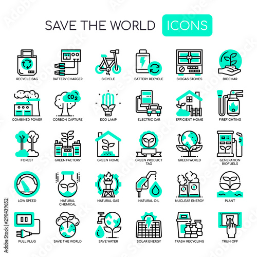 Save The World , Thin Line and Pixel Perfect Icons