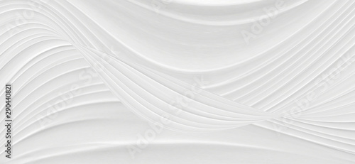 White background 3 d with elements of waves in a fantastic abstract design, the texture of the lines in a modern style for wallpaper. Light gray template for wedding ceremony or business presentation.