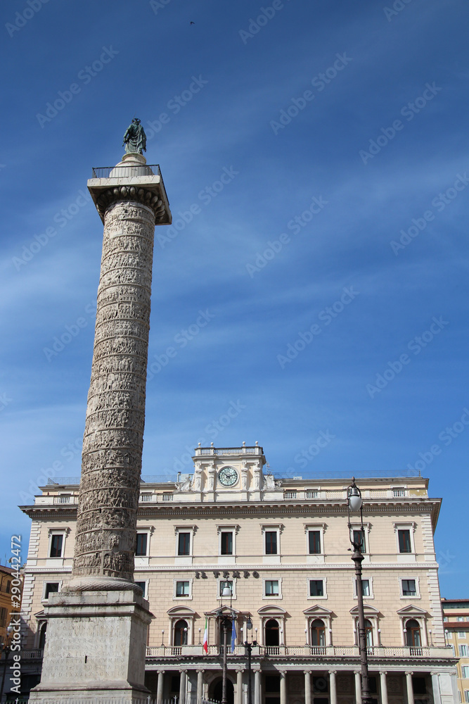 View of the Piazza Colonna in Rome