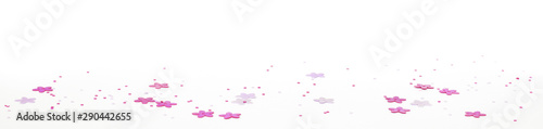 Scattered pink seqines on white background