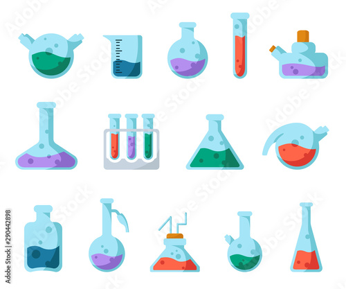 Laboratory Flasks Icon Set
