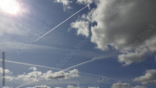  Sky, clouds, traces of jets