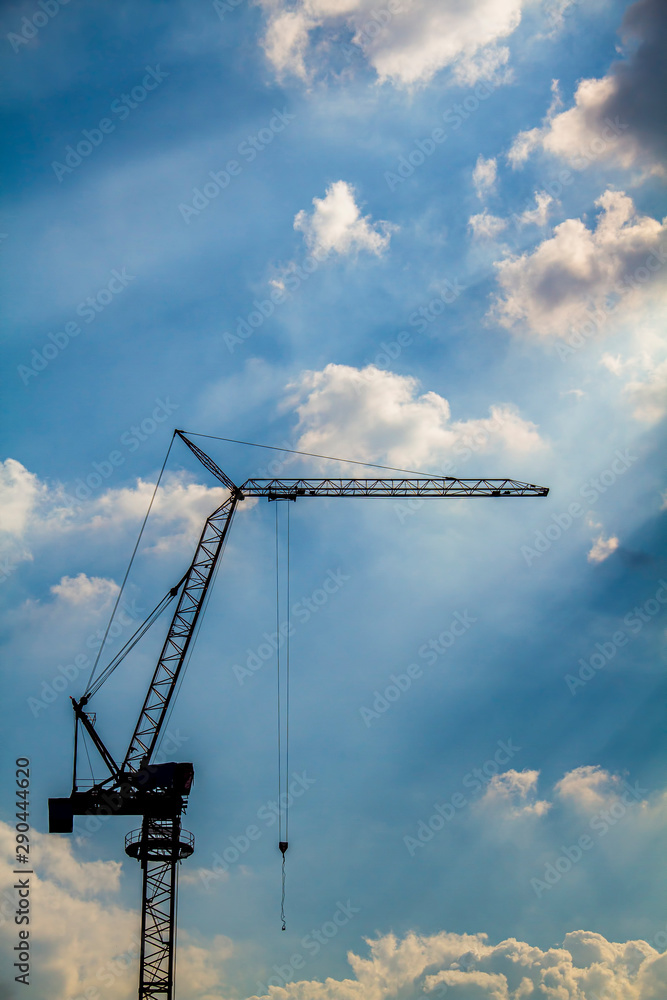 Construction of building with tower cranes Construction of building with tower cranes