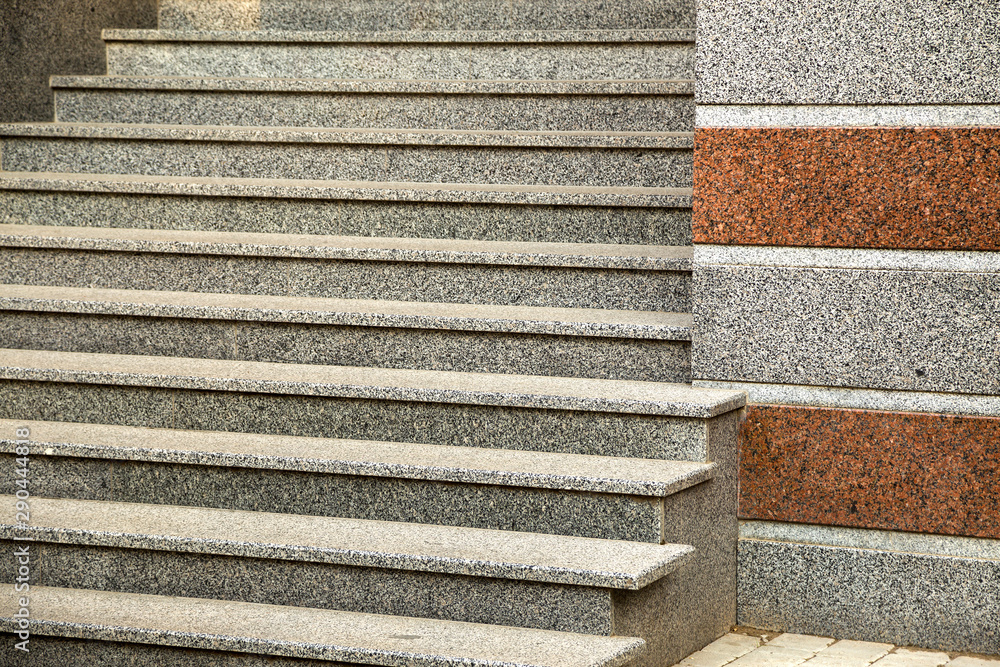 Detail of a house facade. New granite stairs. Detail of a house facade. New granite stairs.