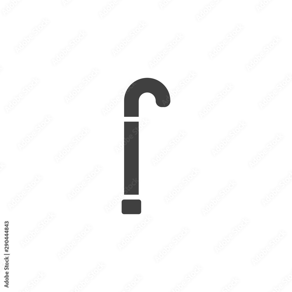 Walking stick vector icon. Crutch filled flat sign for mobile concept and web design. Wooden cane stick glyph icon. Symbol, logo illustration. Vector graphics Walking stick vector icon. Crutch filled flat sign for mobile concept and web design. Wooden cane stick glyph icon. Symbol, logo illustration. Vector graphics