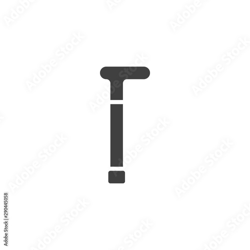 Walking stick vector icon. Crutch filled flat sign for mobile concept and web design. Stick cane glyph icon. Symbol, logo illustration. Vector graphics
