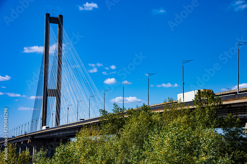 Bridge in Kiev and blue sky