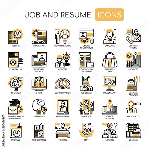 Job and Resume , Thin Line and Pixel Perfect Icons