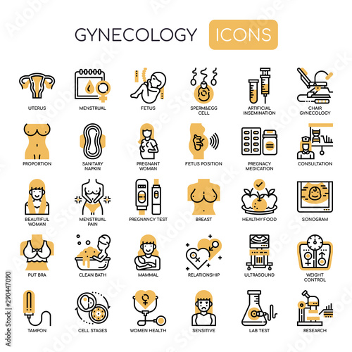 Gynecology , Thin Line and Pixel Perfect Icons