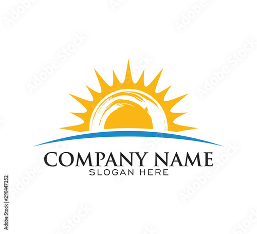 Sun logo vector art design template