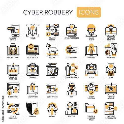 Cyber Robbery , Thin Line and Pixel Perfect Icons