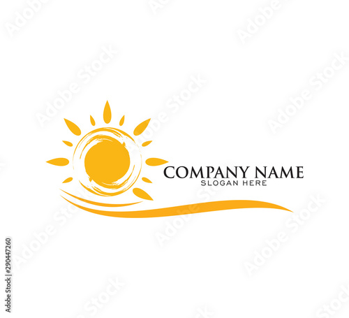 Sun logo vector art design template
