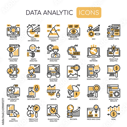 Data Analytic , Thin Line and Pixel Perfect Icons