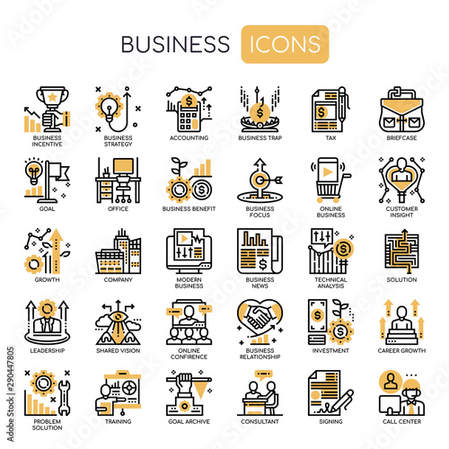 Business Elements , Thin Line and Pixel Perfect Icons