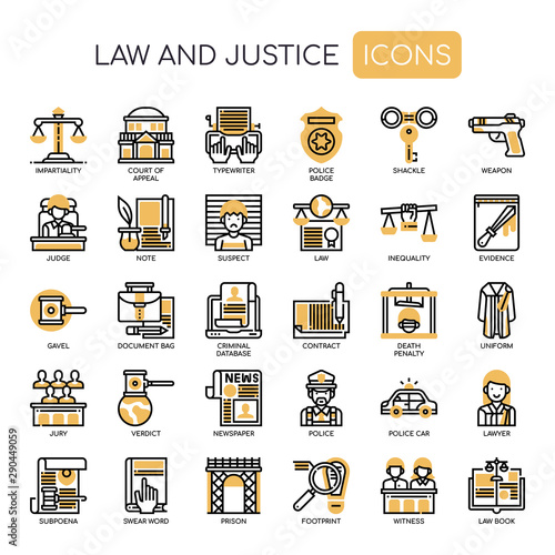 Law and Justice , Thin Line and Pixel Perfect Icons