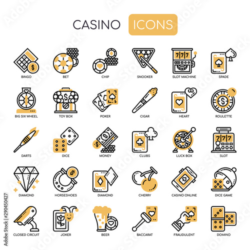Casino , Thin Line and Pixel Perfect Icons