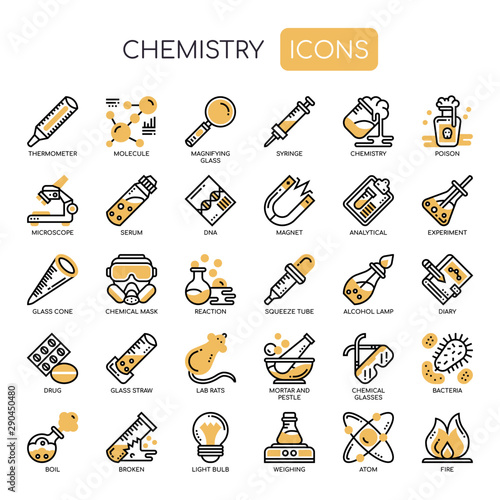Chemistry , Thin Line and Pixel Perfect Icons