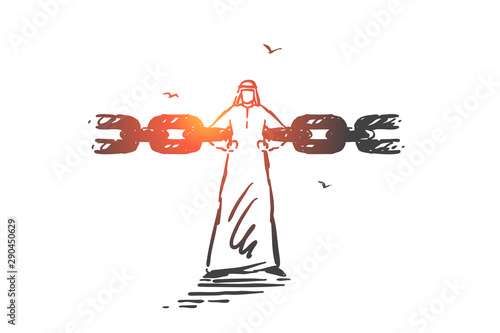 Reliability, connection, obligation concept sketch. Hand drawn isolated vector