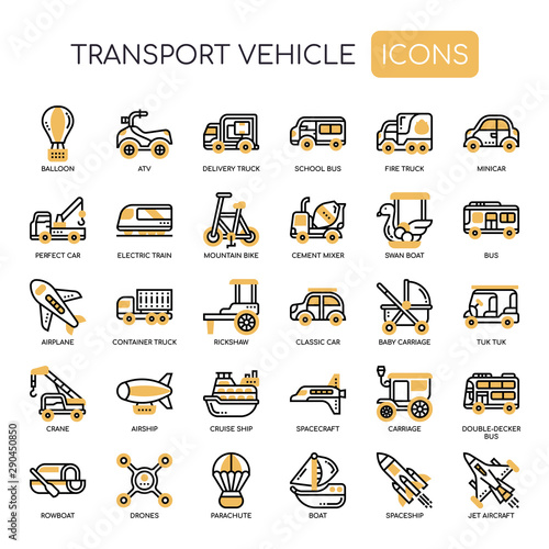 Transport Vehicle 2 , Thin Line and Pixel Perfect Icons