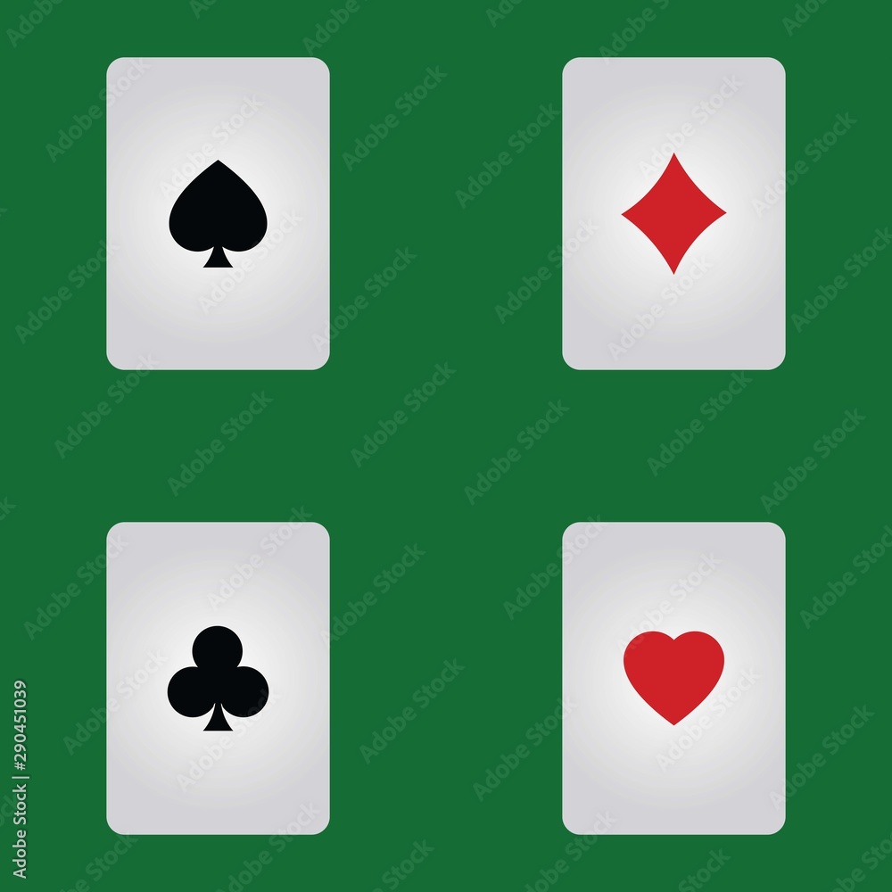 Vector set of icons for playing cards. Vector illustration symbols isolated Vector set of icons for playing cards. Vector illustration symbols isolated