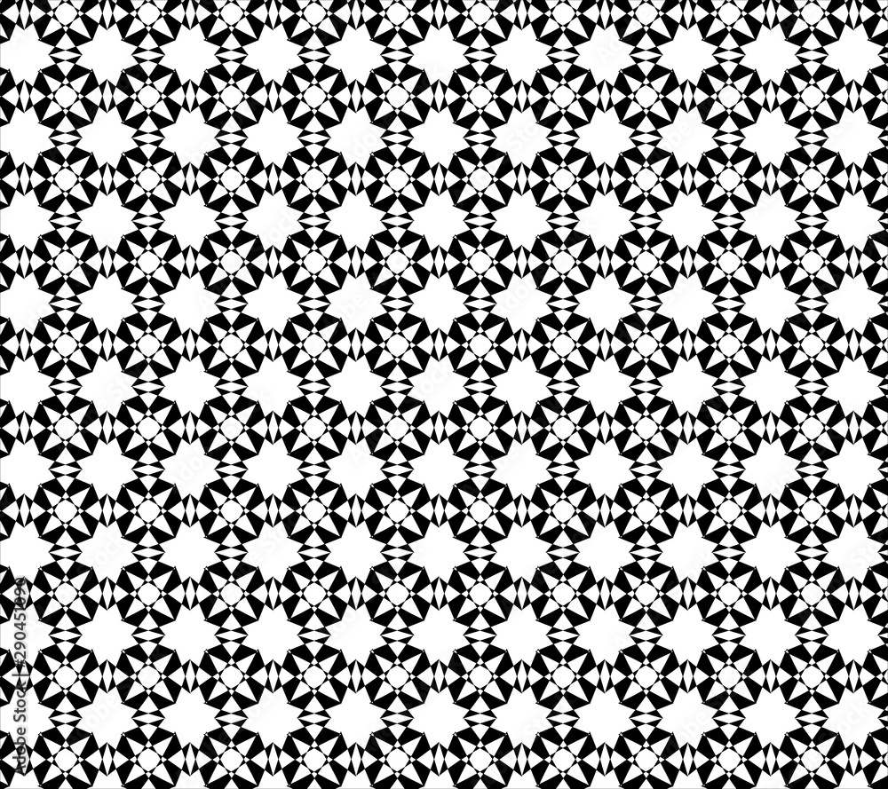 Black and white pattern design for textile and background