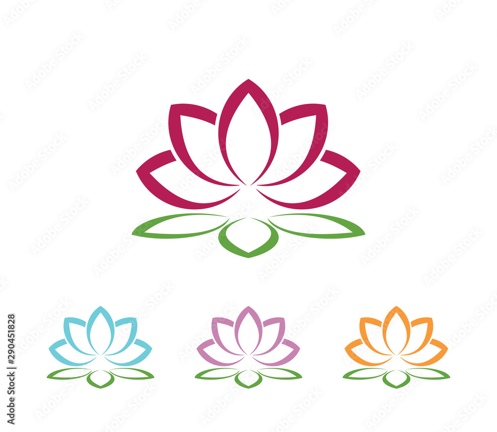 Lotus flower logo beauty care template logo vector image Lotus flower logo beauty care template logo vector image
