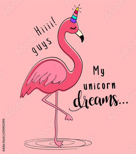 Fashion cute flamingo