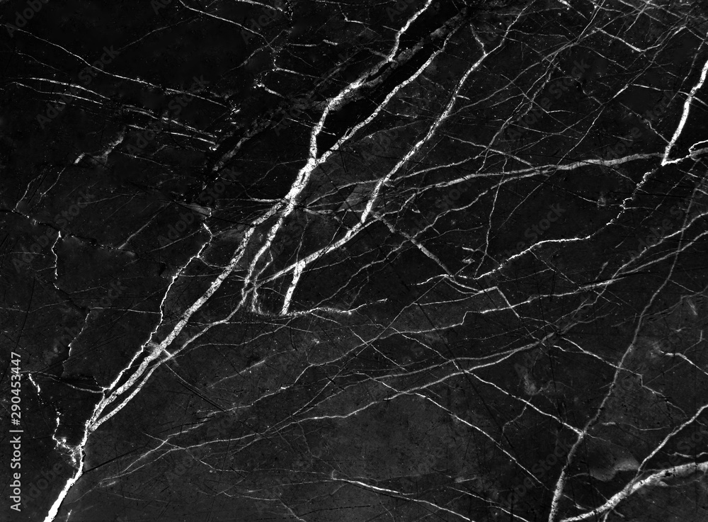Black marble abstract texture white vein patterns on background