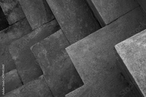 black and white concrete brick texture background © iploydoy