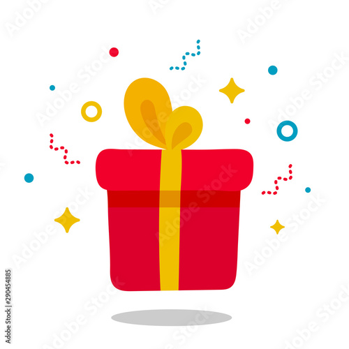 Hand drawn present gift box confetti