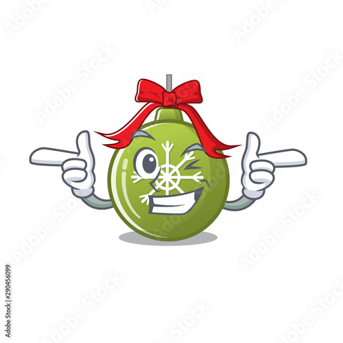 Wink christmas ball green isolated the cortoon photo