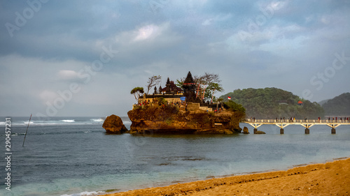 The View Of Amartha Jati Temple From Balekambang Beach Malang Indonesia