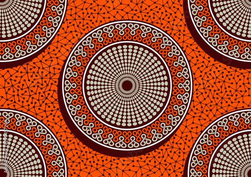 Circle african fashion seamless pattern, picture art and abstract color background, vector illustration file. 