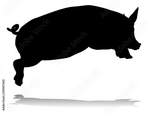 A pig silhouette farm animal graphic