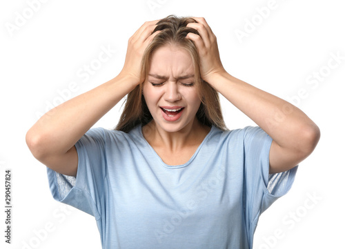 Woman having panic attack o...